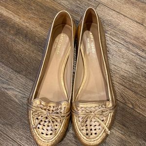 New with tags. Kate Spade Gold loafer